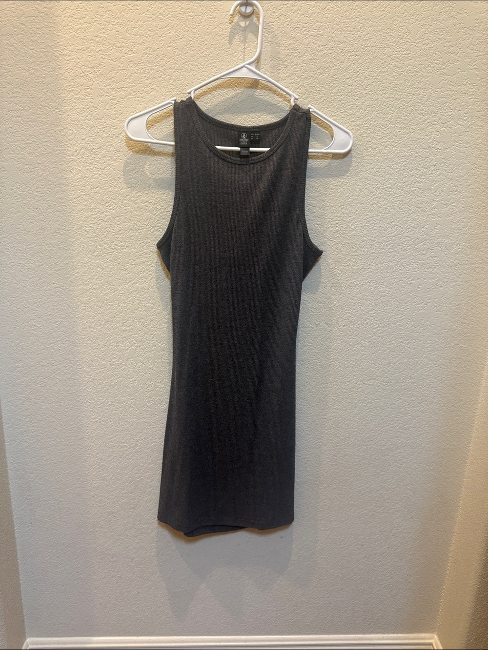 Volcom Black Ribbed Mini Tank Dress